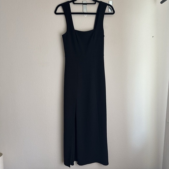 Show Me Your Mumu Eden Midi Dress Black Size XS Side Slit Event Date Night